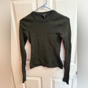 RAG & BONE Wool Long Sleeve Ribbed pullover sweater top olive green Medium